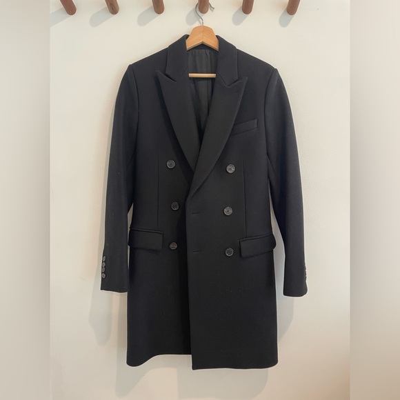 Ami Alexandre Mattiussi Classic Black wool coat - Picture 1 of 9